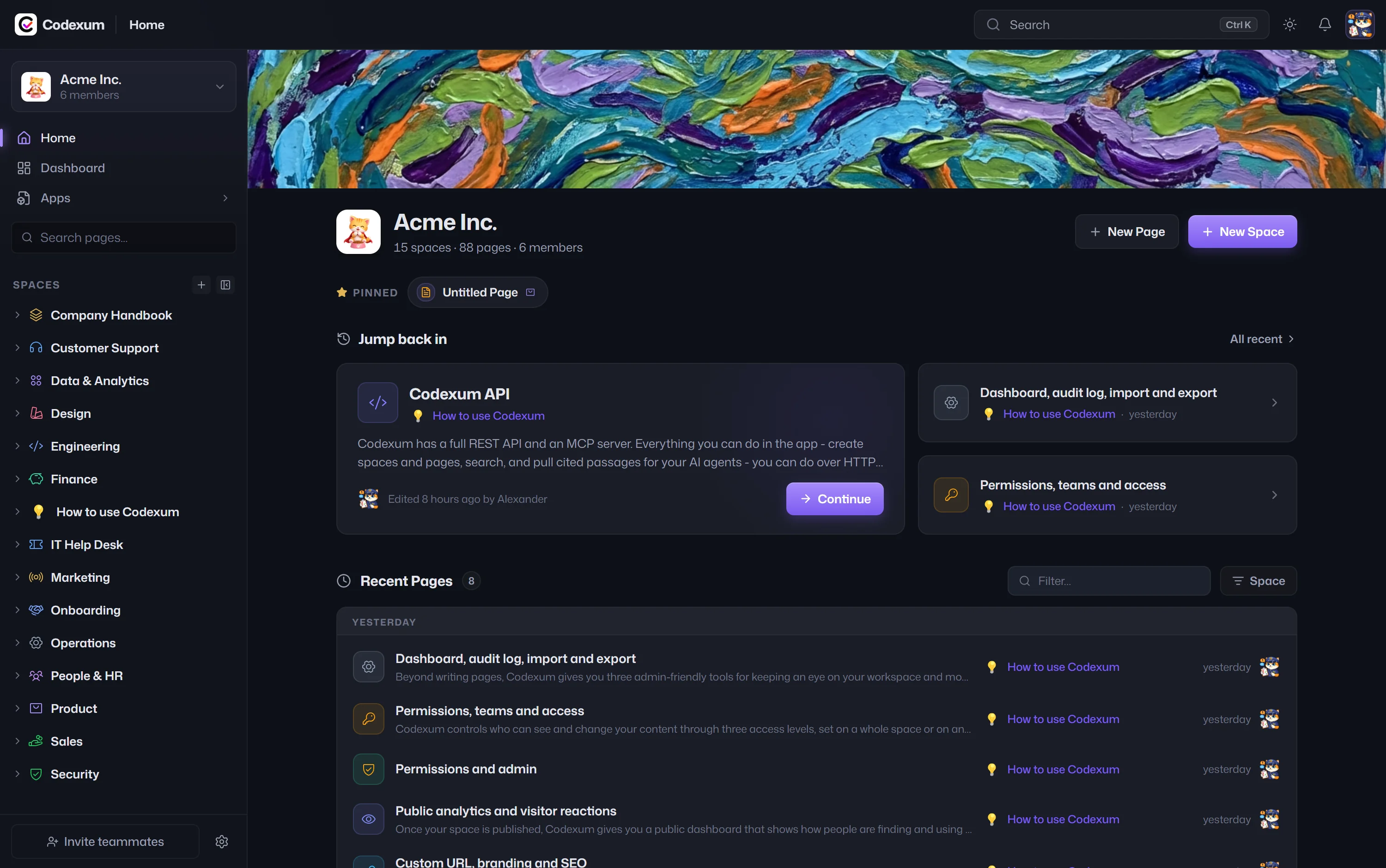 Codexum - real-time team wiki workspace